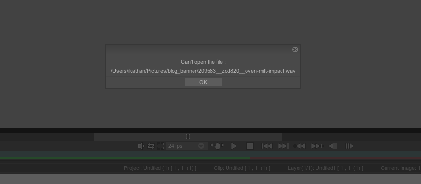 error when I try to import audio