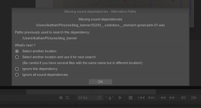 Error when I try to open file containing audio