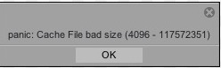 Panic-Cache File bad size 40960117572351.jpg