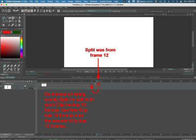 First clip of the split has 11 frames instead of even split of 12 and 12.png