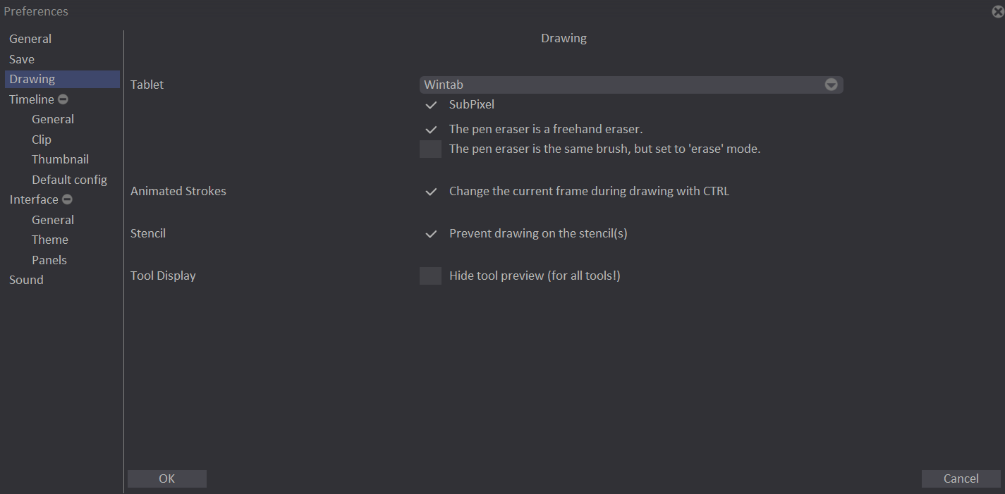 Tvpaint settings